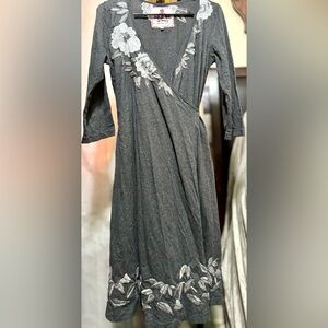 Johnny Was Gray Floral Dress